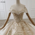 Jancemebr HTL1291 luxury off shoulder fashion beaded sequin princess wedding dresses